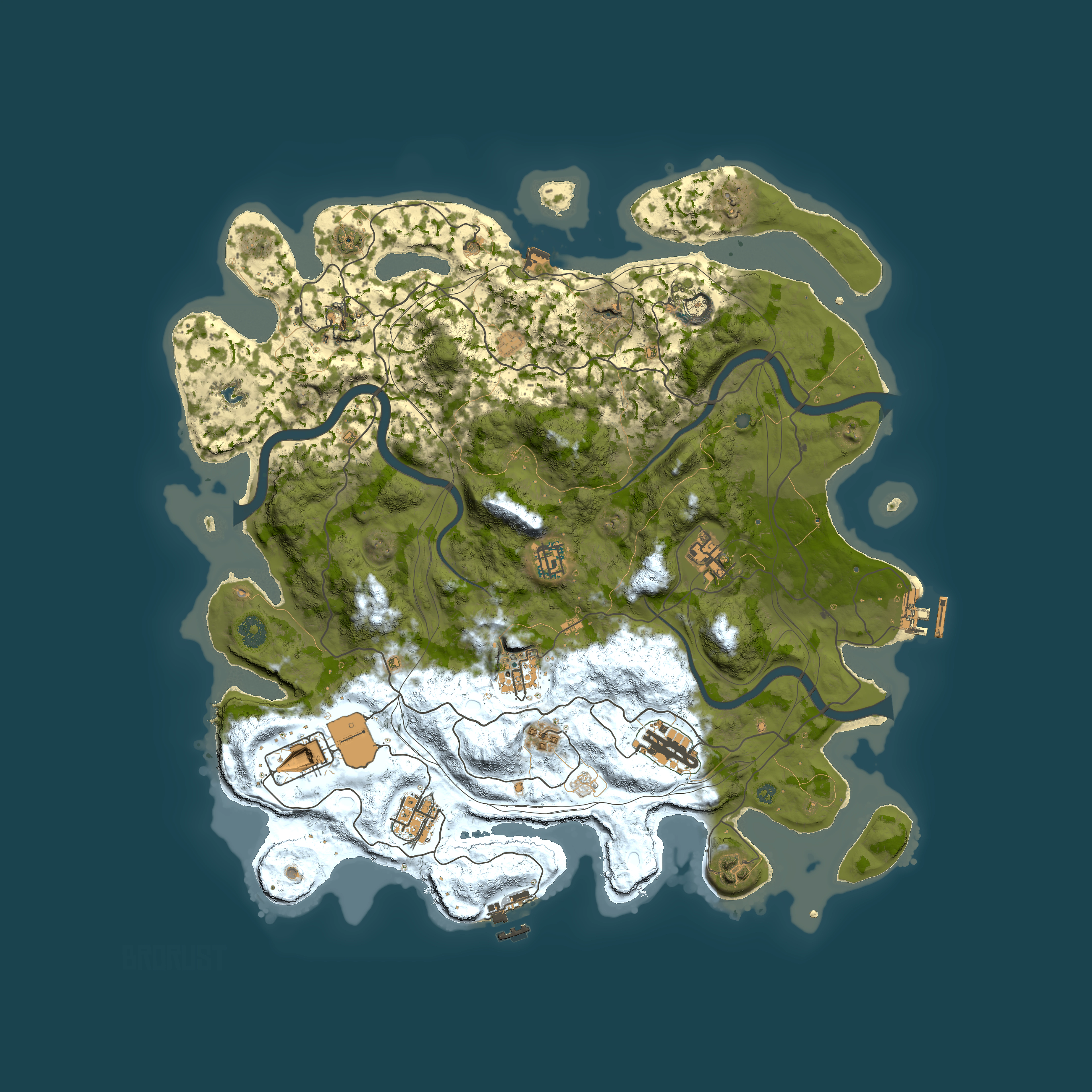 Full top-down render of Rust map seed 30110, 4200x4200m