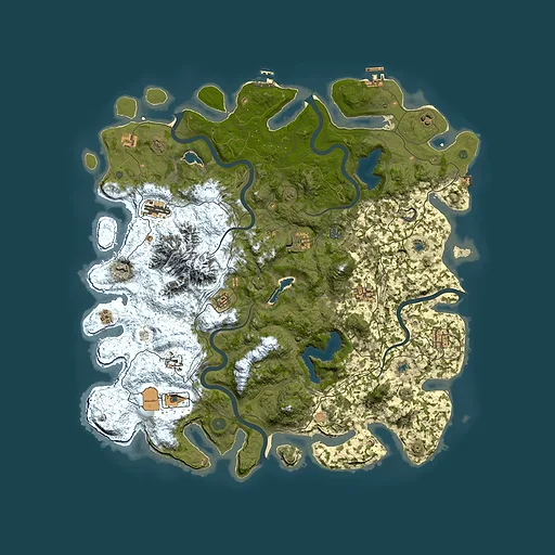 Rust map seed 273677901, 5000x5000m top-down preview