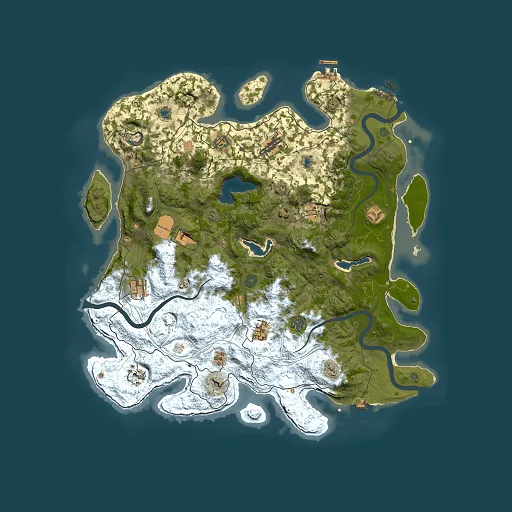 Rust map seed 0, 4500x4500m top-down preview