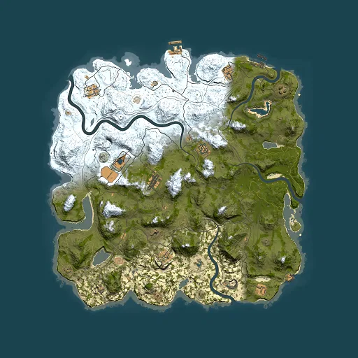 Rust map seed 1337, 4500x4500m top-down preview