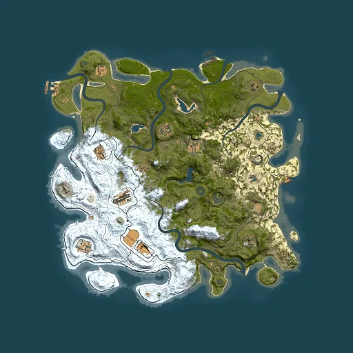 Rust map seed 0, 4500x4500m top-down preview