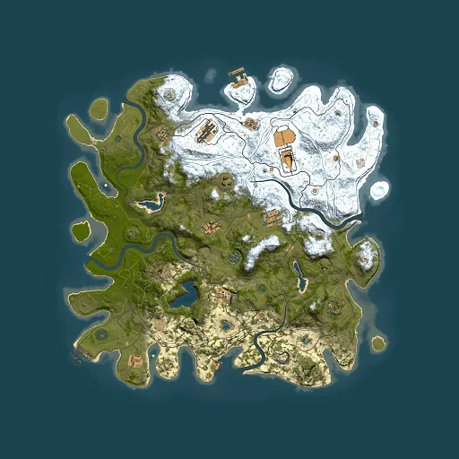 Rust map seed 0, 4500x4500m top-down preview