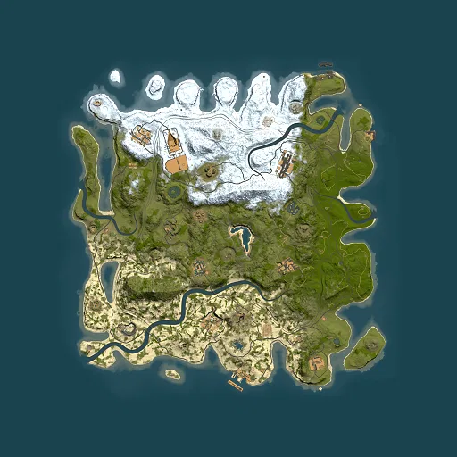 Rust map seed 0, 4250x4250m top-down preview