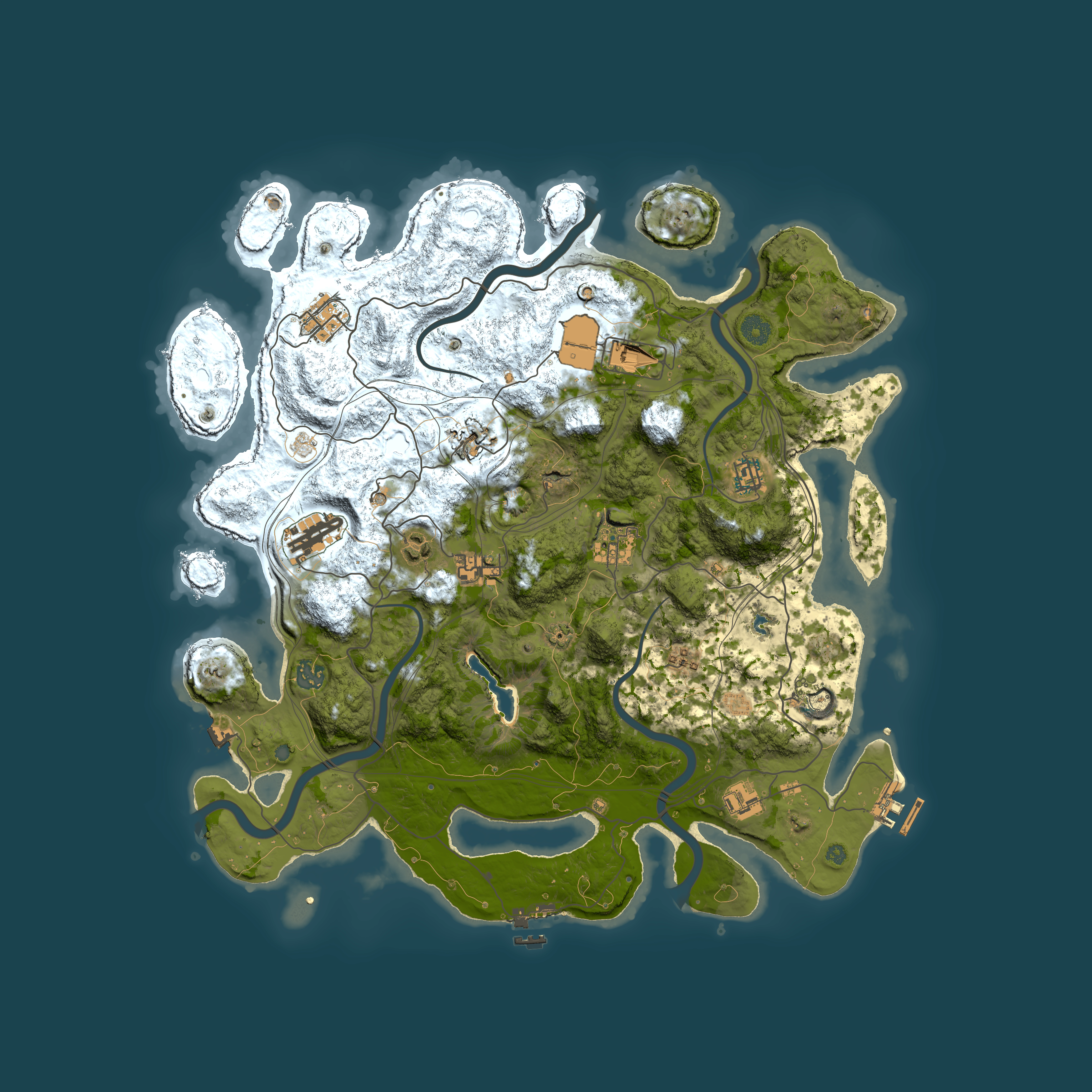 Full top-down render of Rust map seed 0, 4250x4250m
