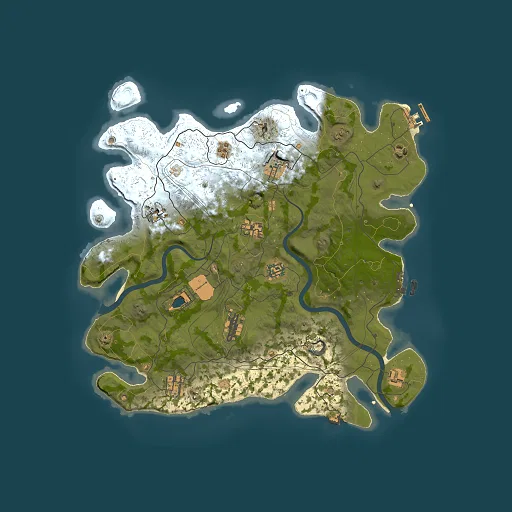 Rust map seed 1337, 4000x4000m top-down preview