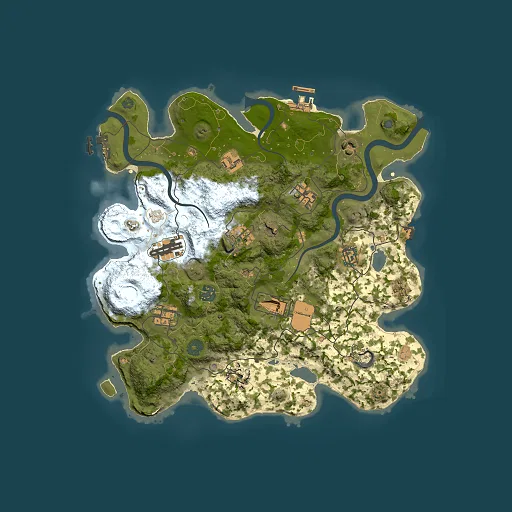Rust map seed 0, 3500x3500m top-down preview