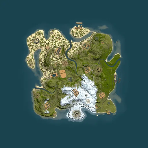 Rust map seed 2005997665, 3500x3500m top-down preview