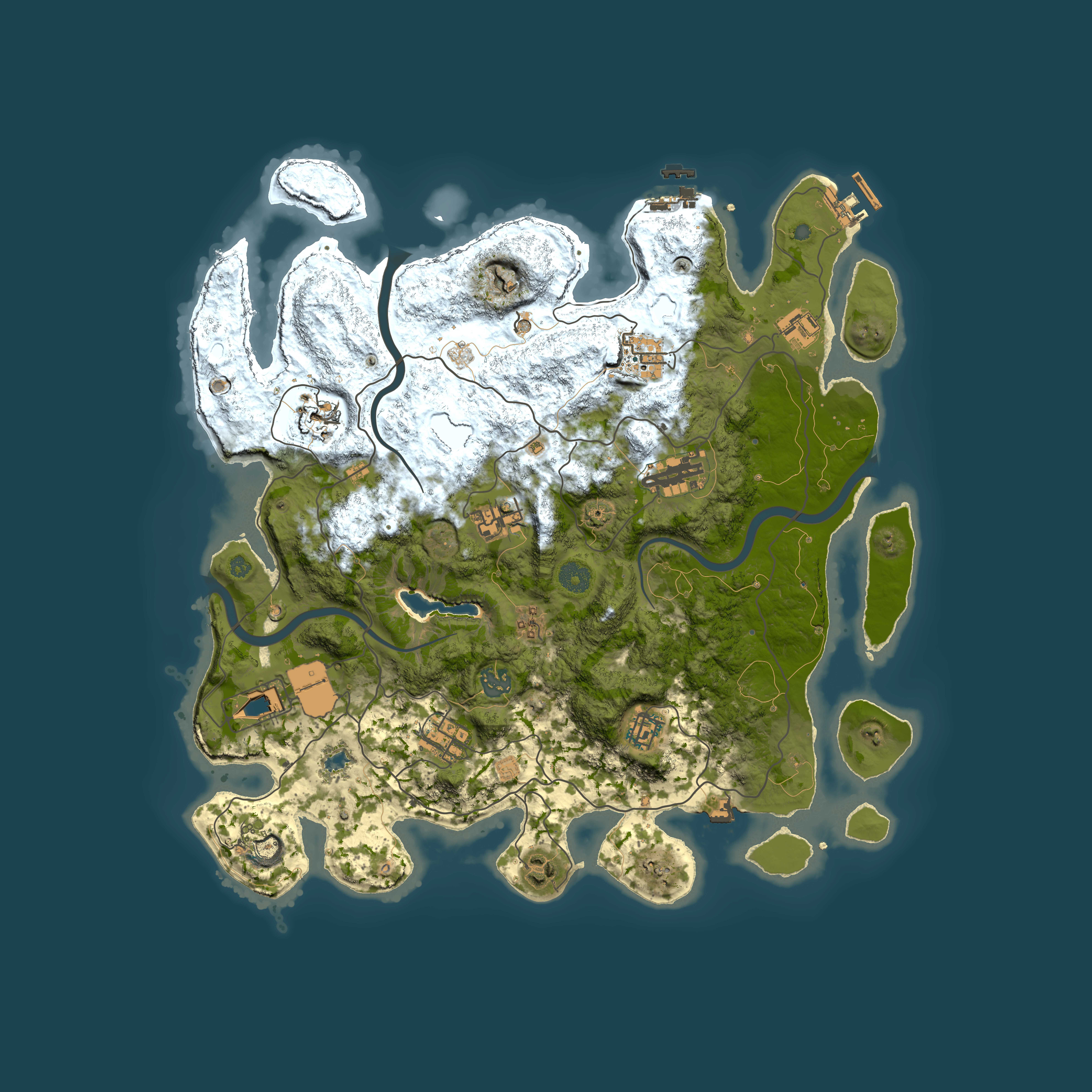 Full top-down render of Rust map seed 145803896, 4000x4000m