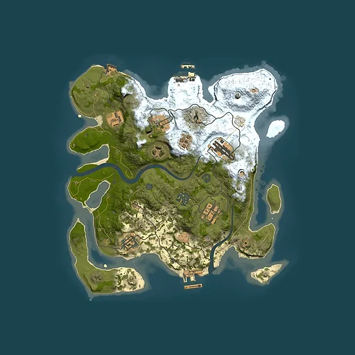 Rust map seed 1216420734, 3000x3000m top-down preview
