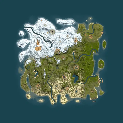 Rust map seed 92053423, 4500x4500m top-down preview