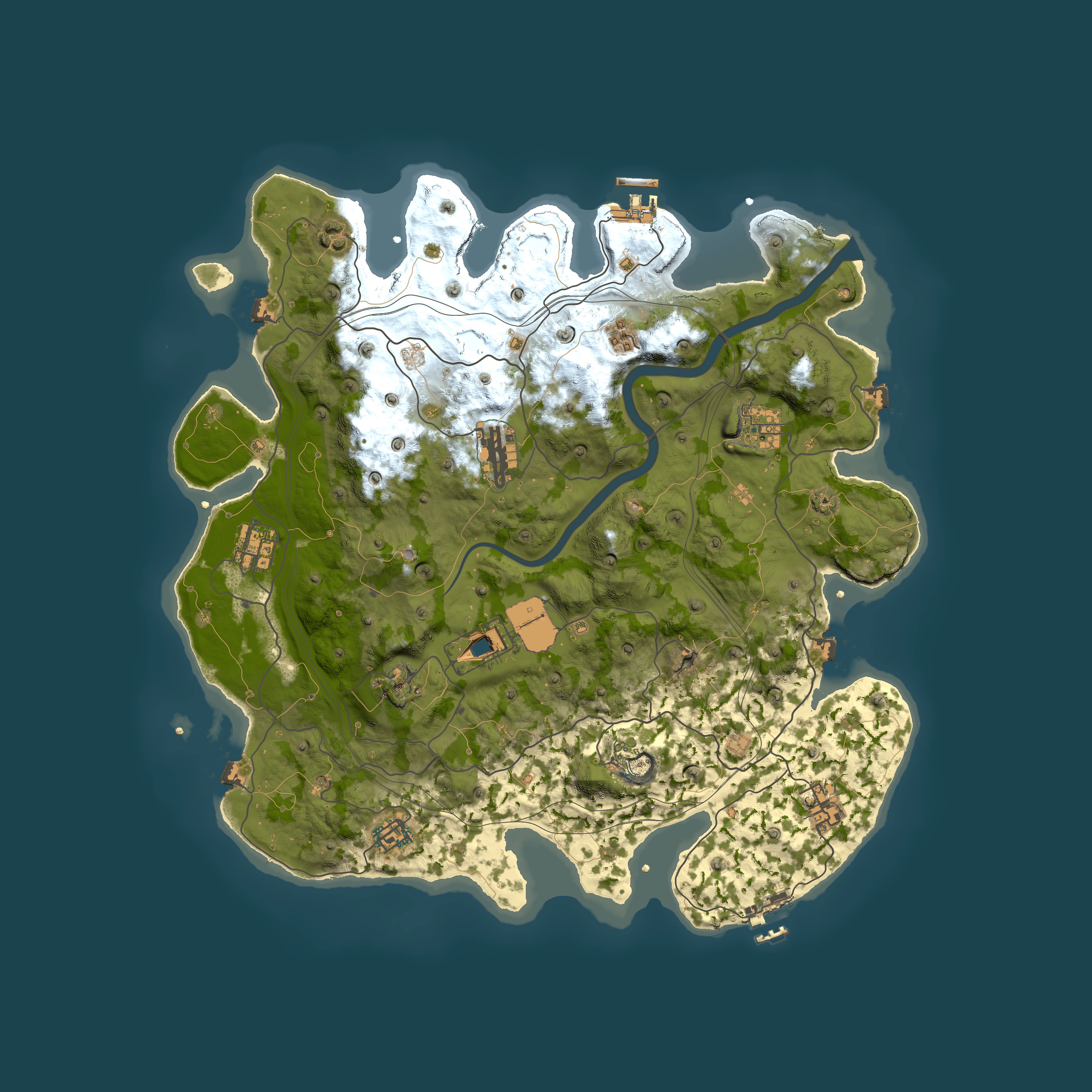 Full top-down render of Rust map seed 1337, 4101x4101m