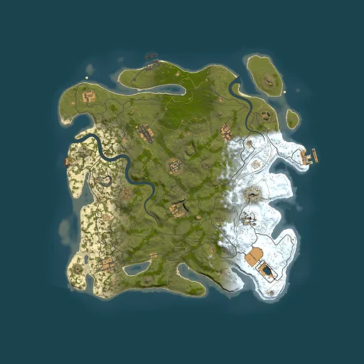 Rust map seed 1337, 4000x4000m top-down preview