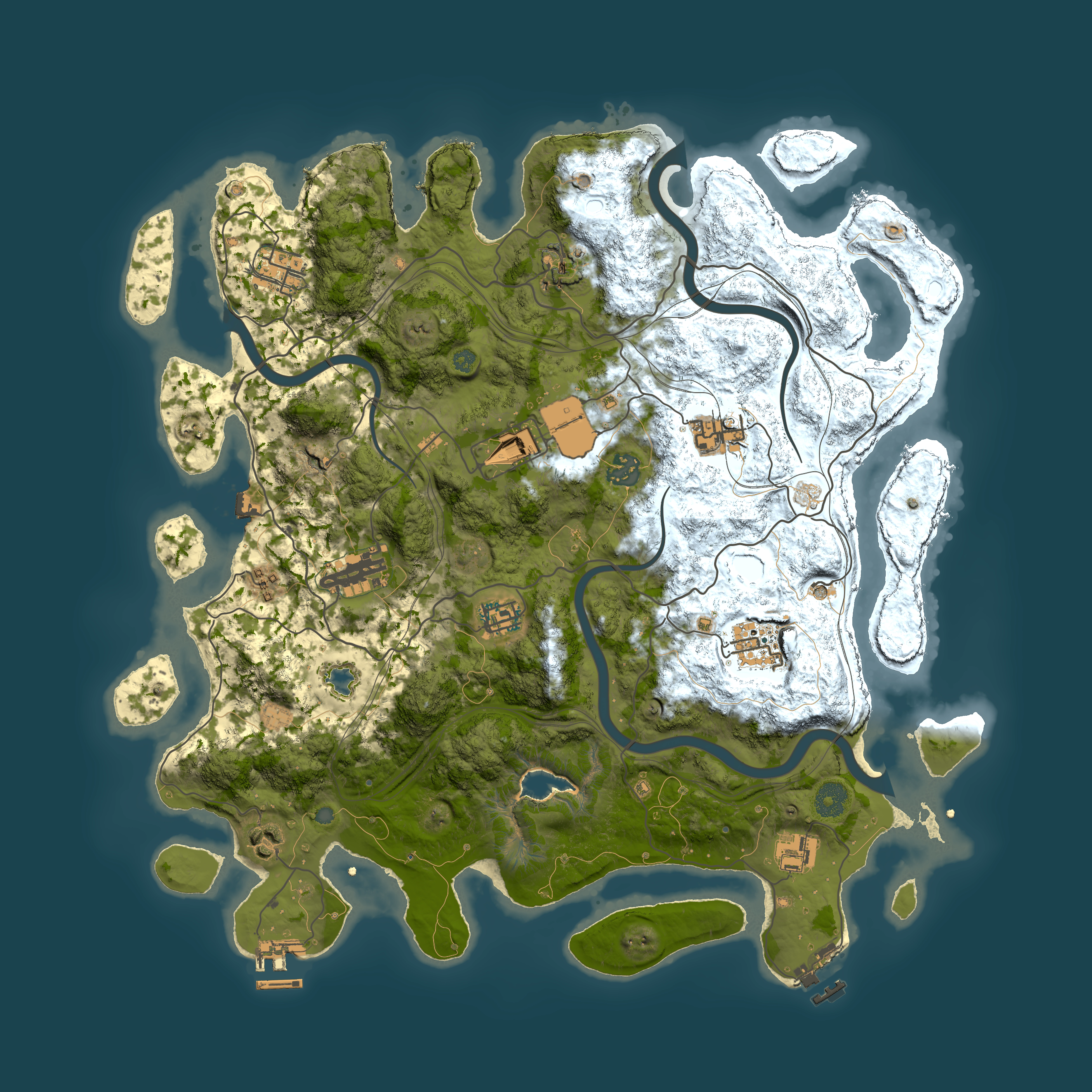 Full top-down render of Rust map seed 135398213, 4250x4250m