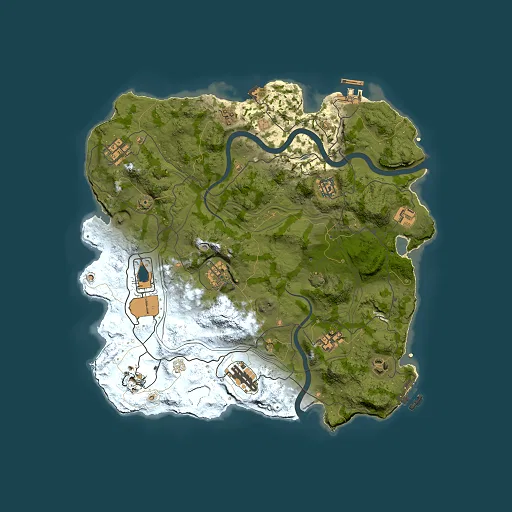 Rust map seed 1337, 3500x3500m top-down preview
