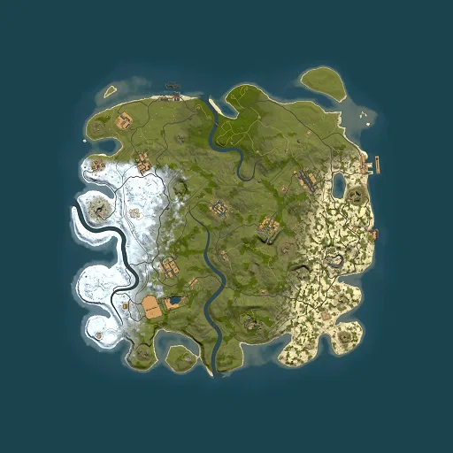 Rust map seed 1337, 4000x4000m top-down preview