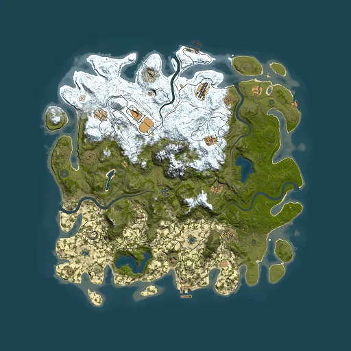 Rust map seed 810447223, 5000x5000m top-down preview