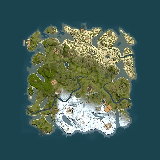 Rust map seed 1, 4200x4200m top-down preview
