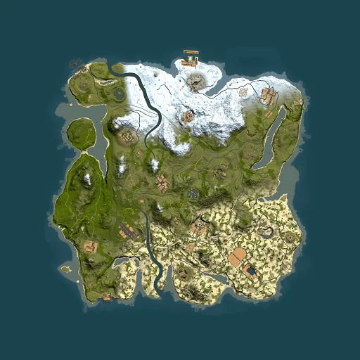 Rust map seed 1, 3750x3750m top-down preview