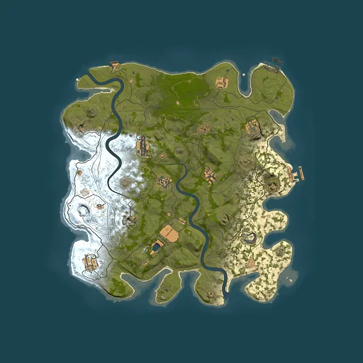Rust map seed 1337, 4000x4000m top-down preview