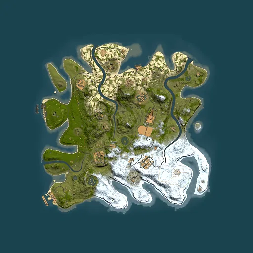 Rust map seed 1141251441, 3500x3500m top-down preview