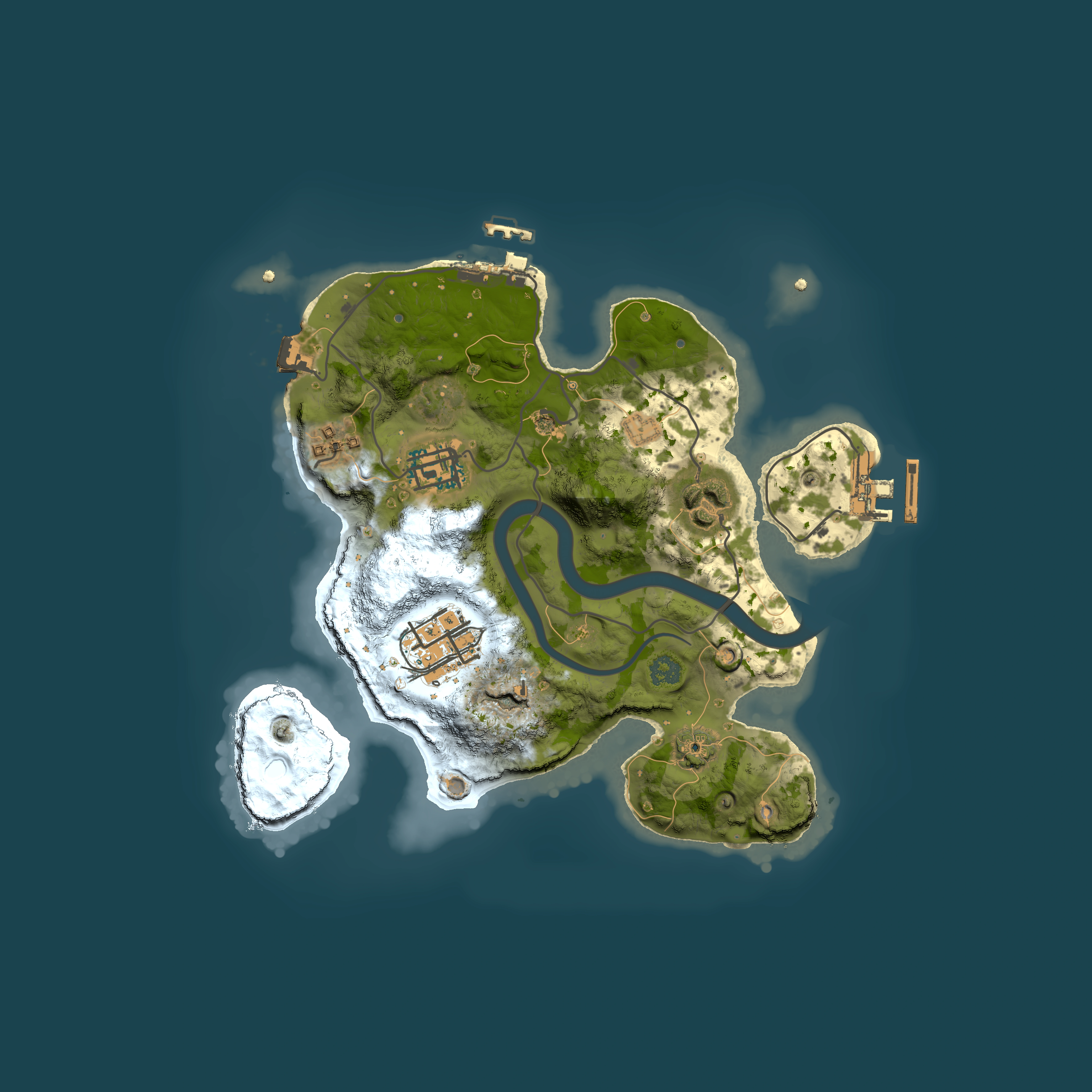 Full top-down render of Rust map seed 1105612963, 2500x2500m