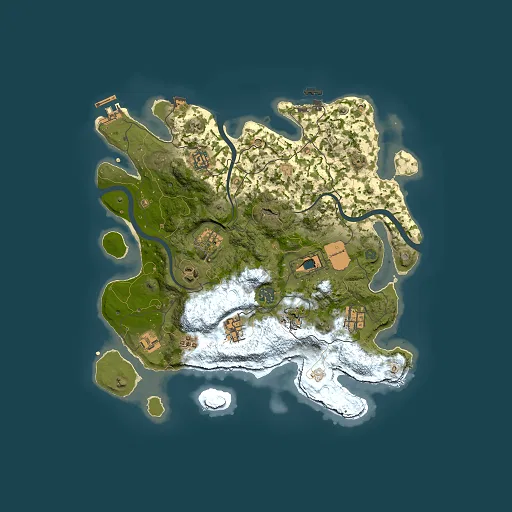 Rust map seed 2142030539, 3500x3500m top-down preview