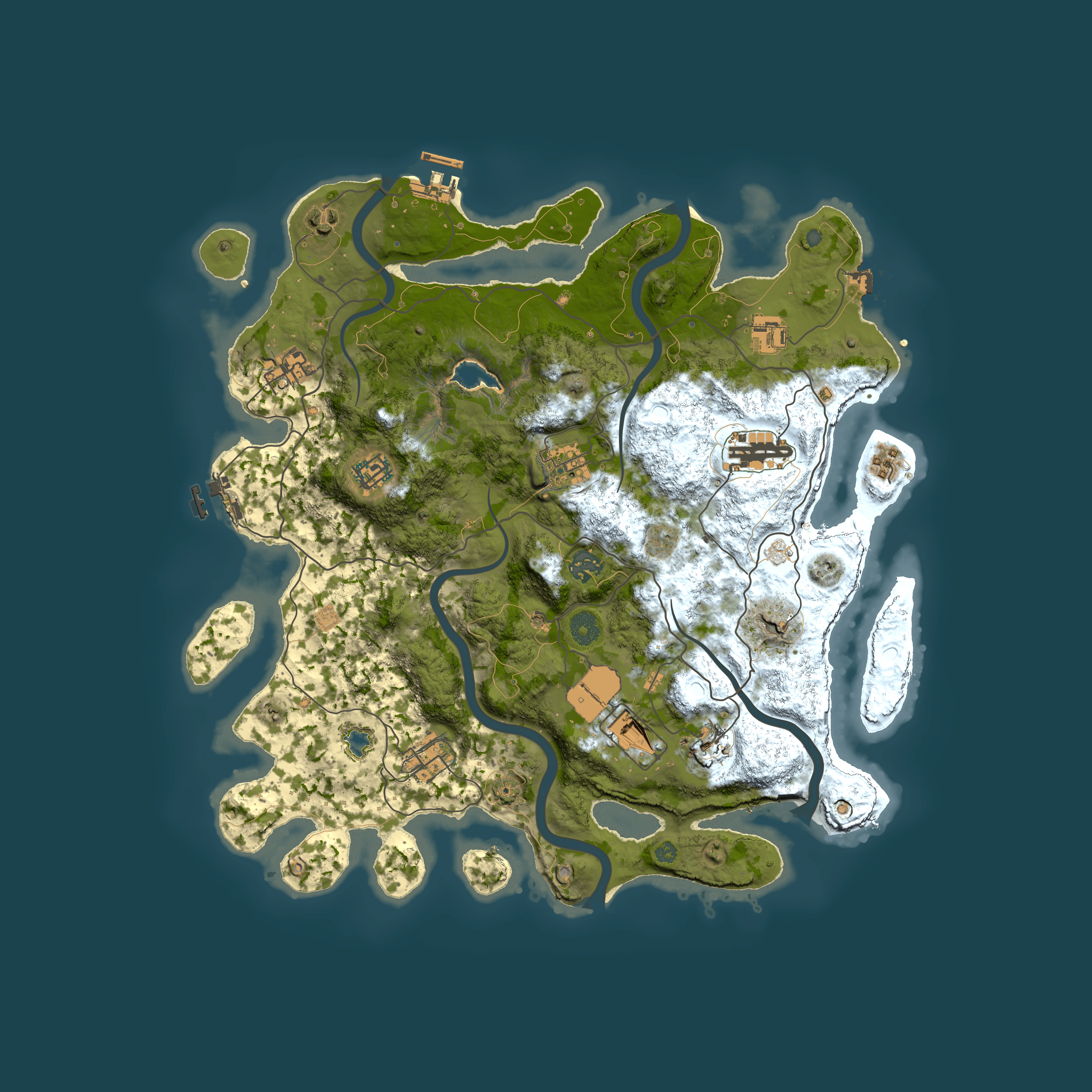 Full top-down render of Rust map seed 1568698941, 4000x4000m