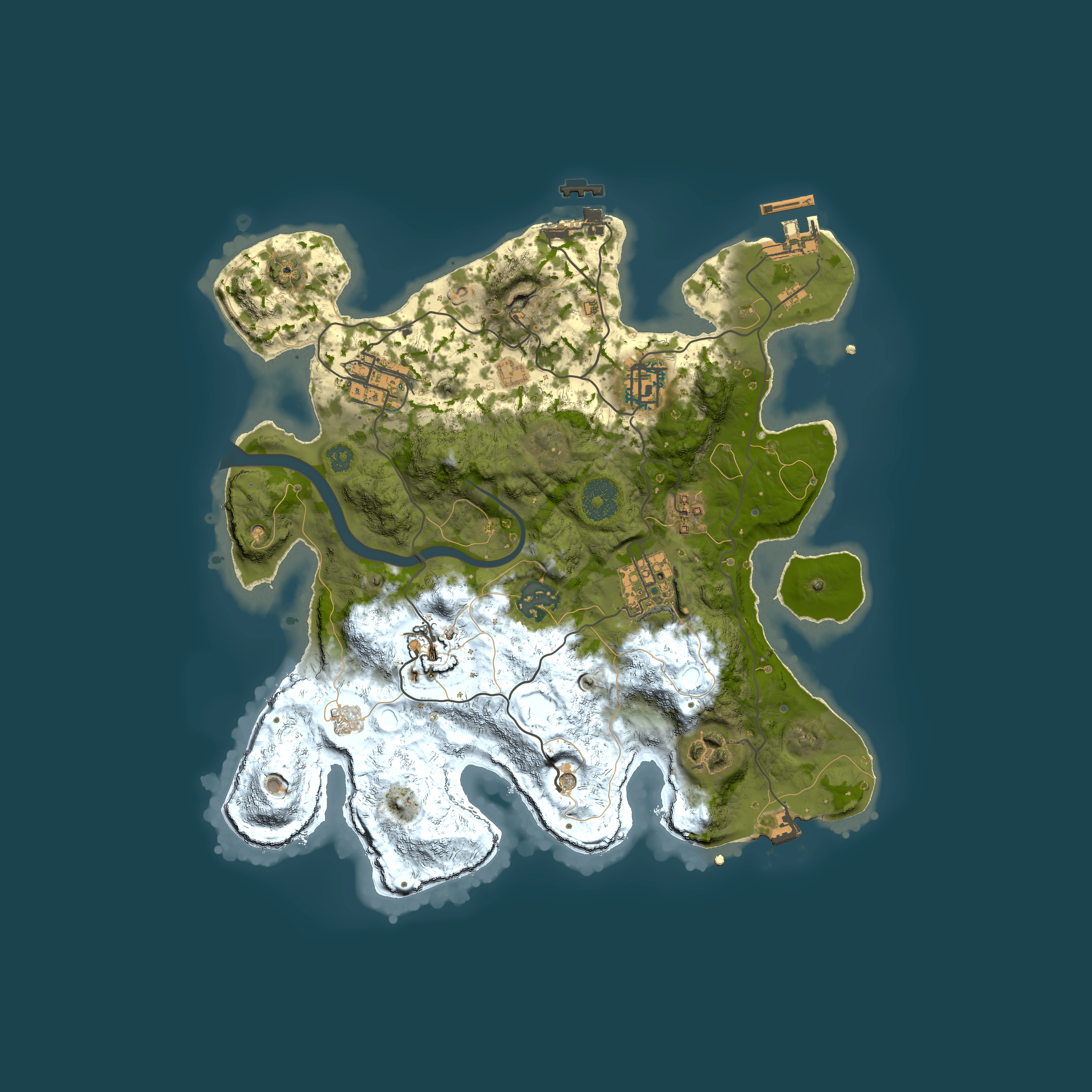 Full top-down render of Rust map seed 80478744, 3000x3000m