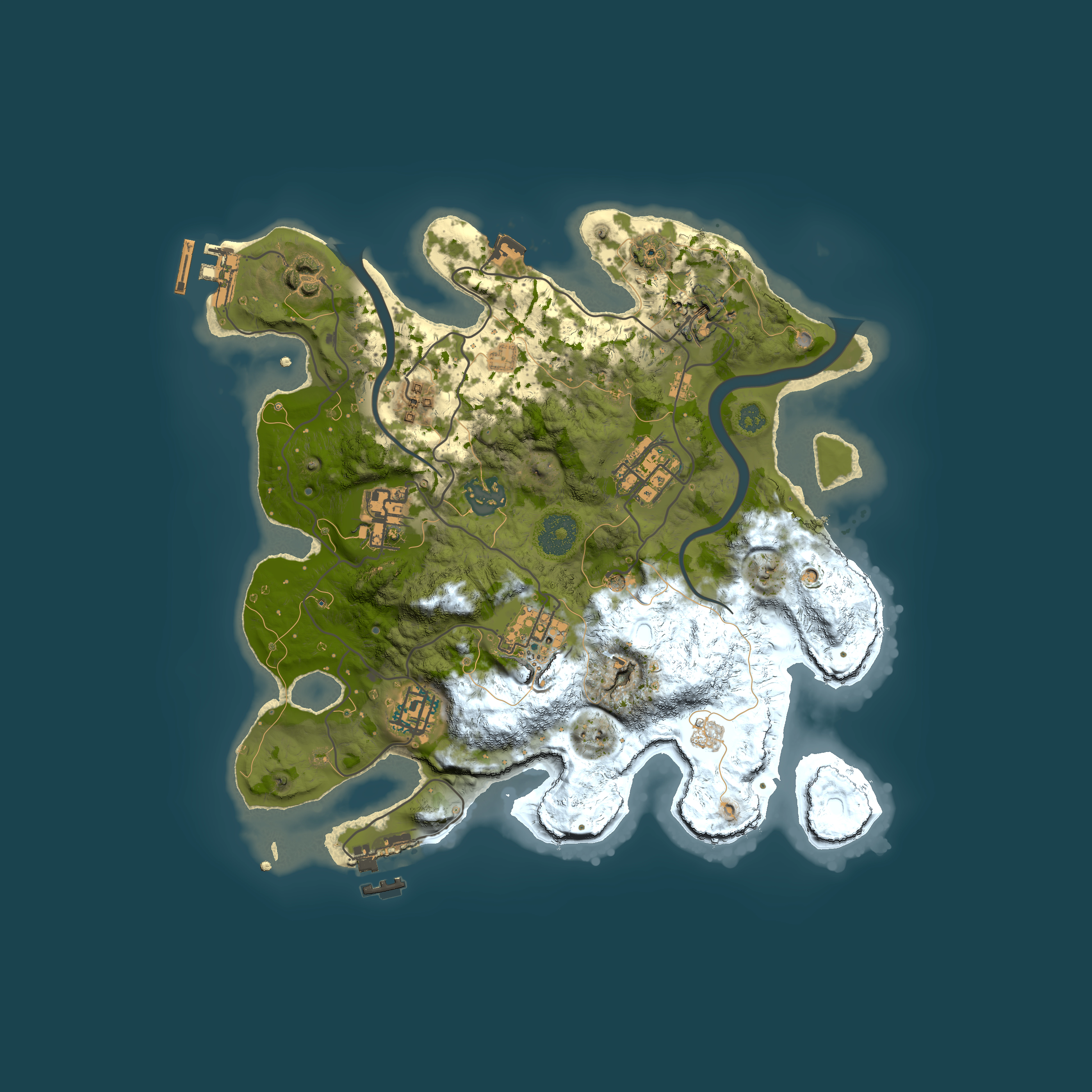 Full top-down render of Rust map seed 405343851, 3000x3000m