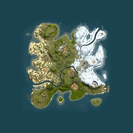 Rust map seed 49385715, 3000x3000m top-down preview