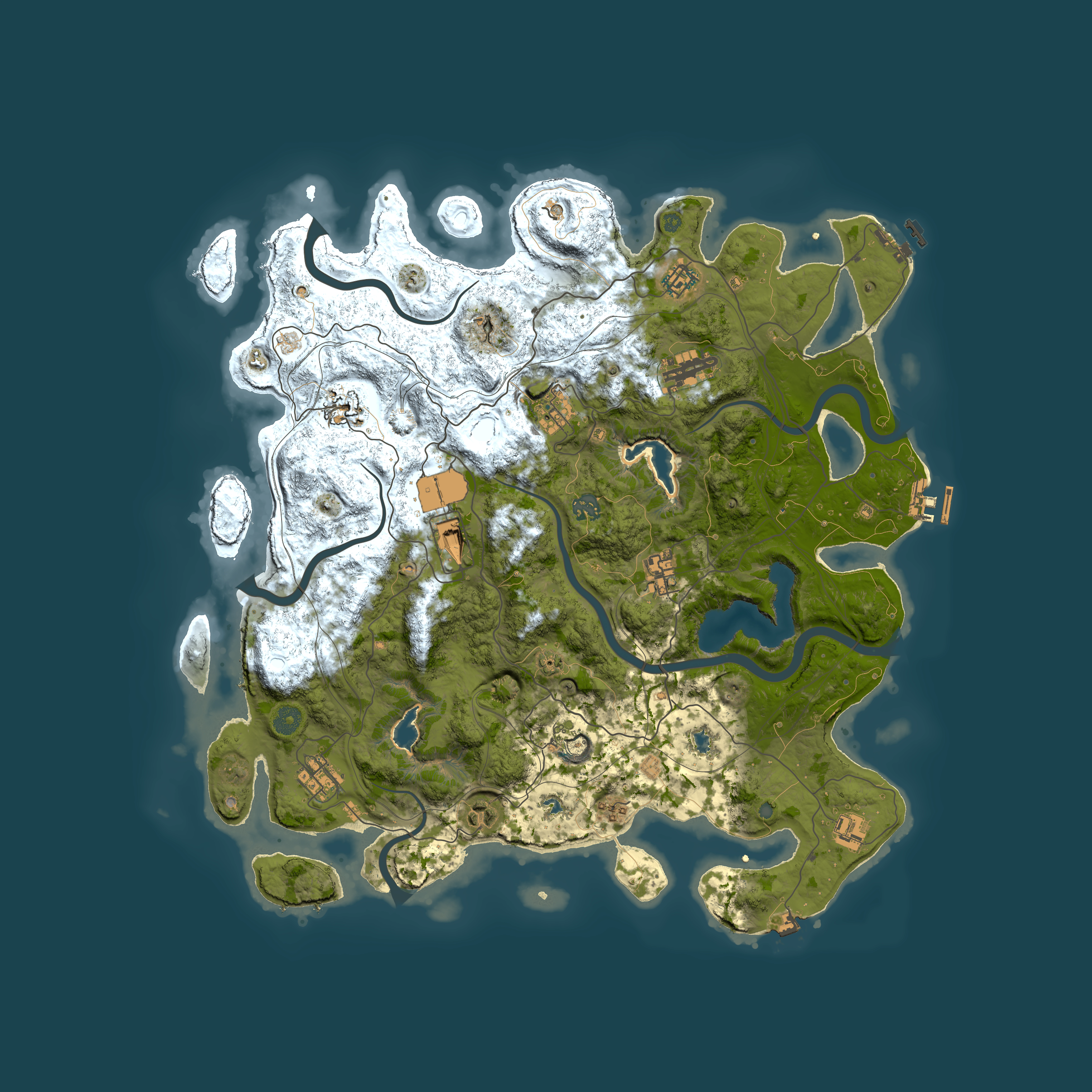 Full top-down render of Rust map seed 1061869216, 4500x4500m