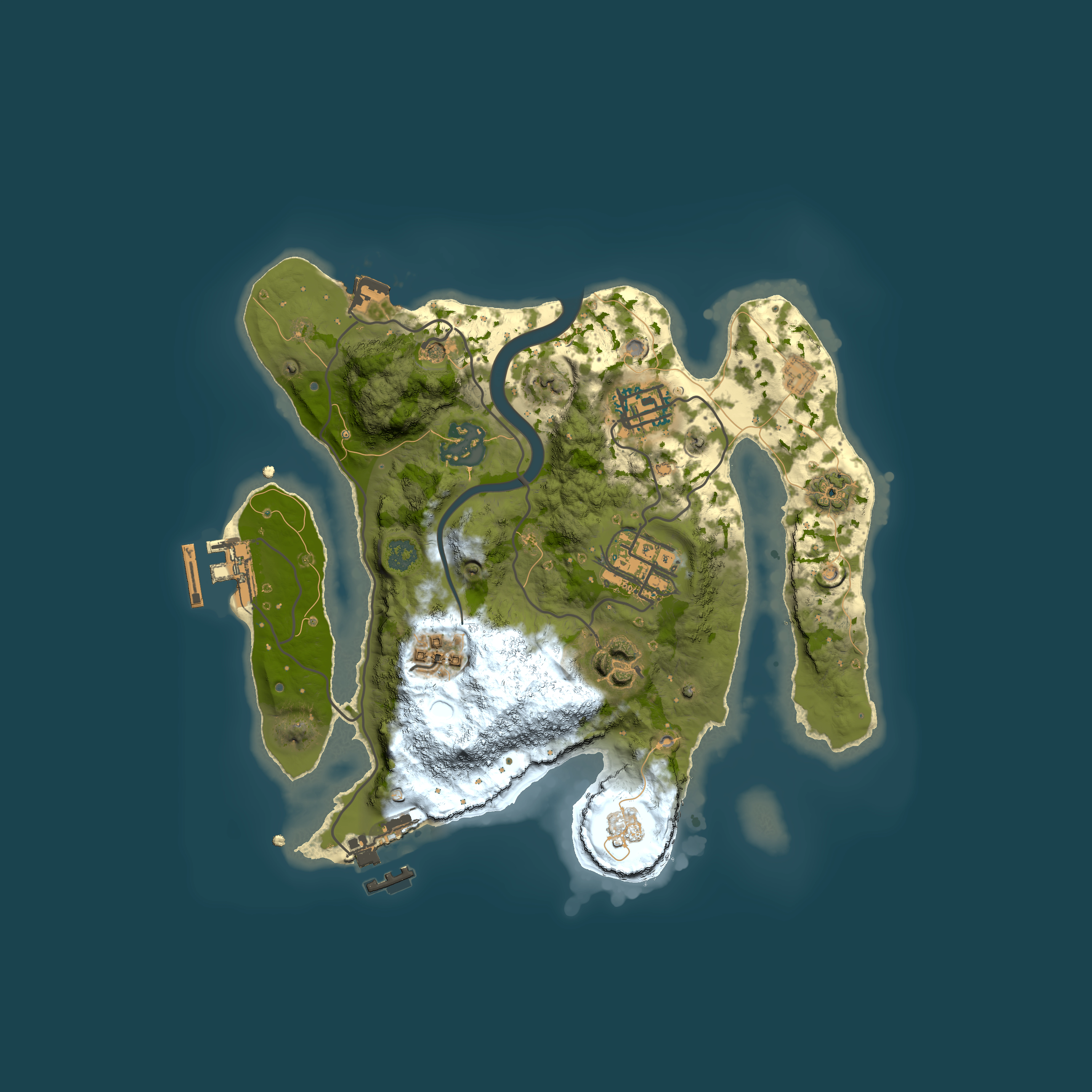 Full top-down render of Rust map seed 1046847977, 2500x2500m