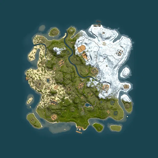 Rust map seed 1465698195, 4000x4000m top-down preview