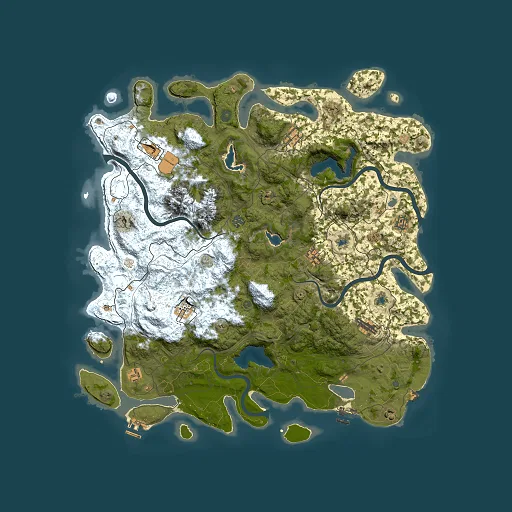 Rust map seed 97938872, 5000x5000m top-down preview