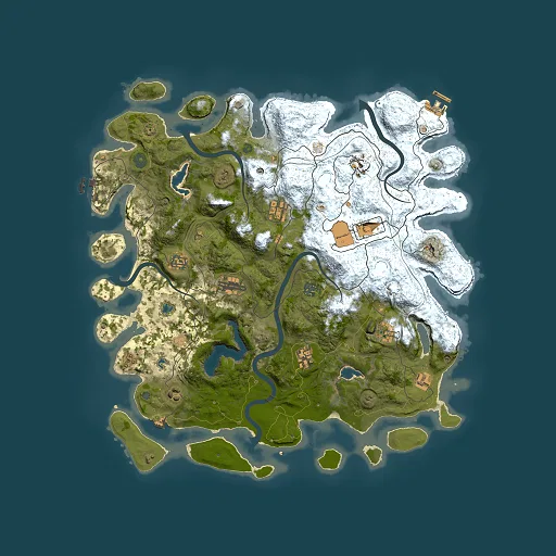 Rust map seed 734036906, 4500x4500m top-down preview