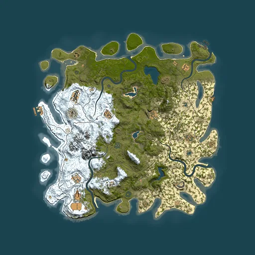 Rust map seed 675454324, 5000x5000m top-down preview
