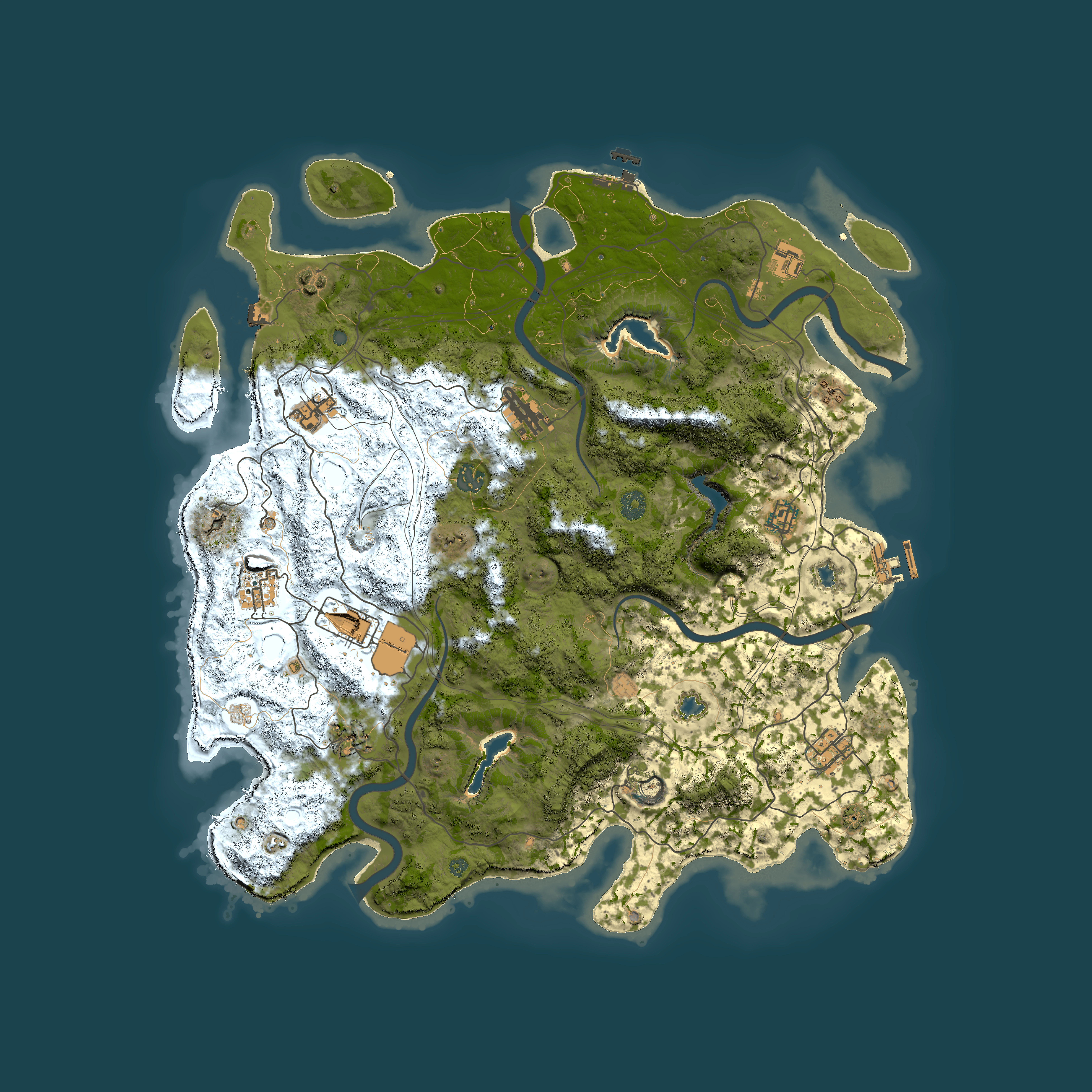 Full top-down render of Rust map seed 2078392032, 4500x4500m