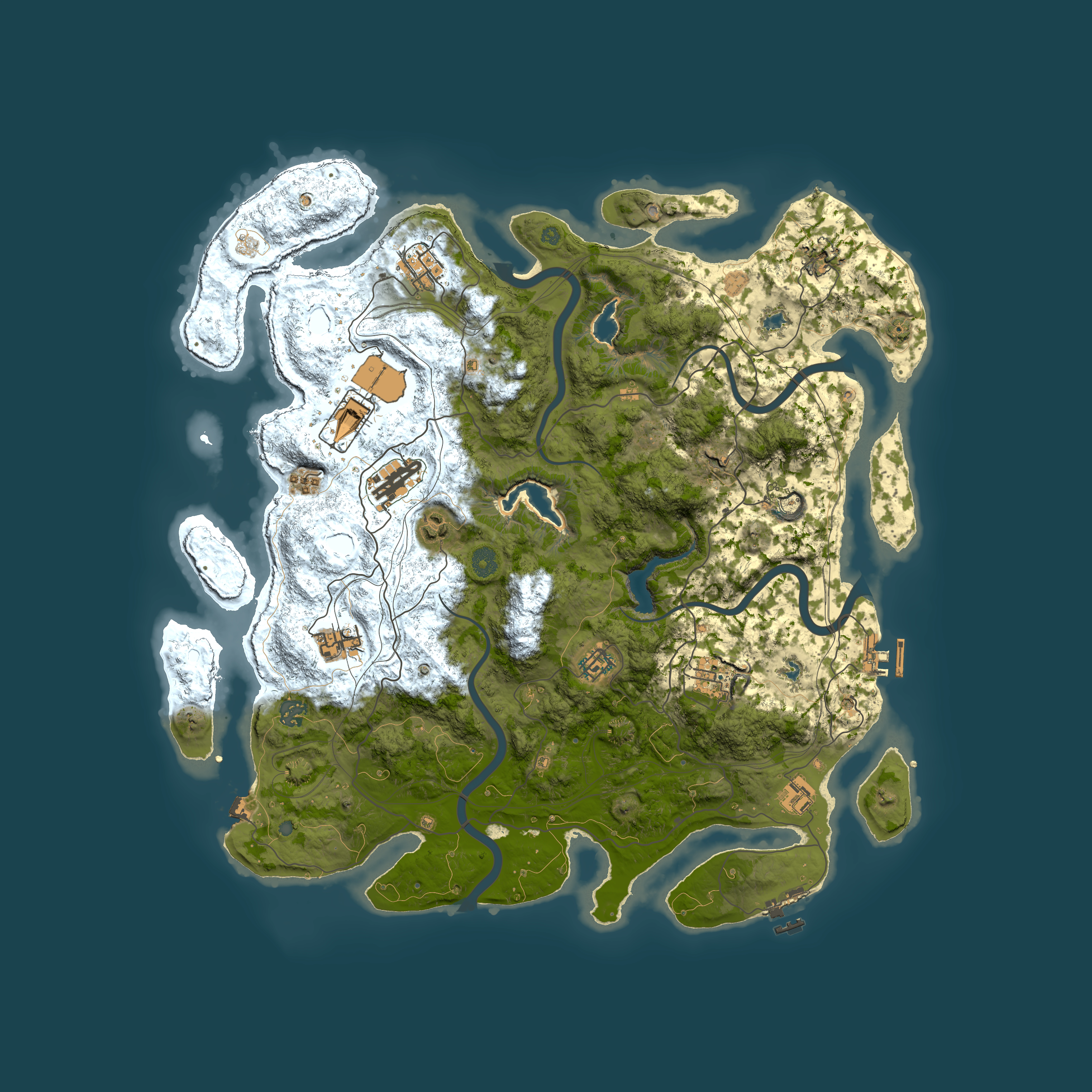 Full top-down render of Rust map seed 1388486556, 4500x4500m