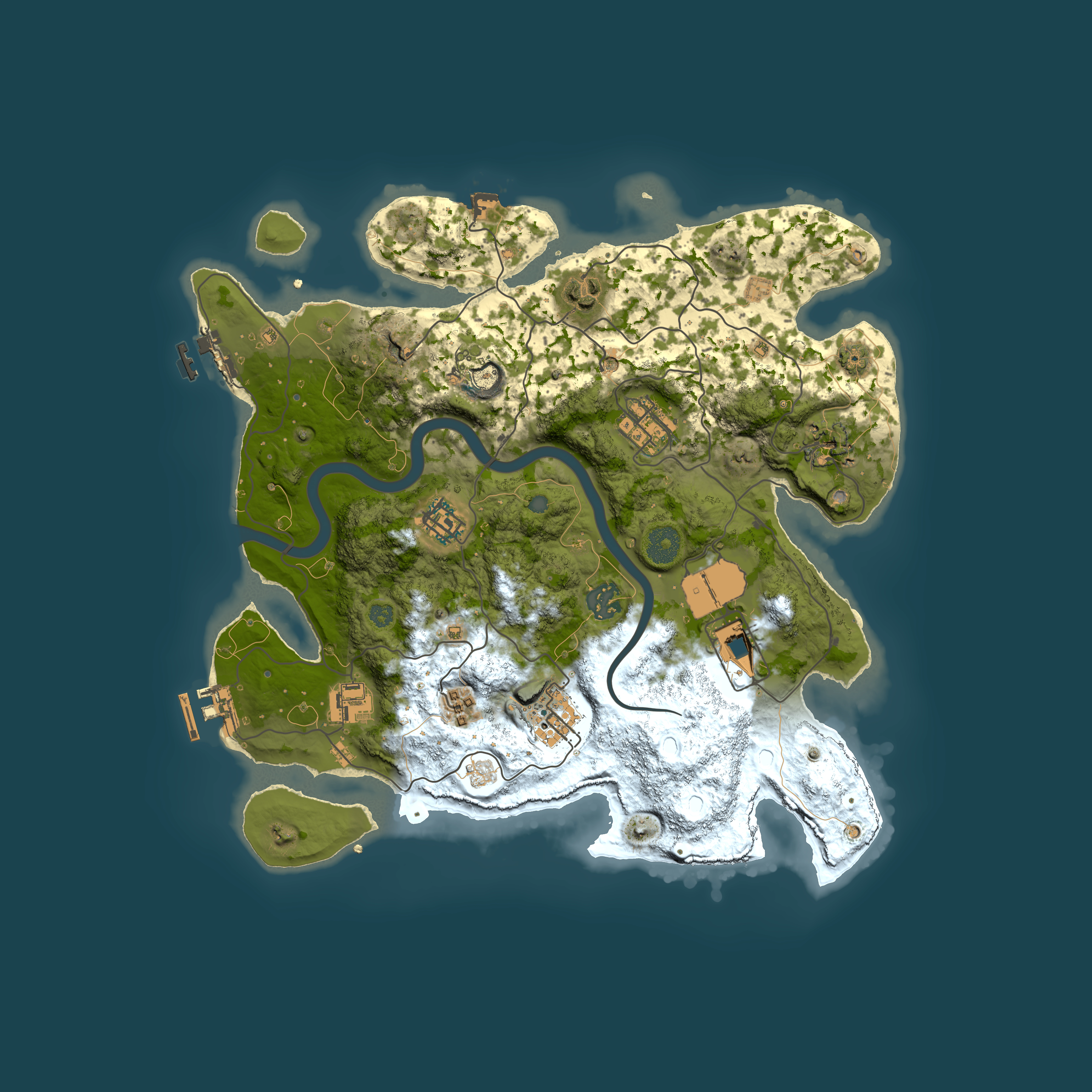 Full top-down render of Rust map seed 535746737, 3500x3500m