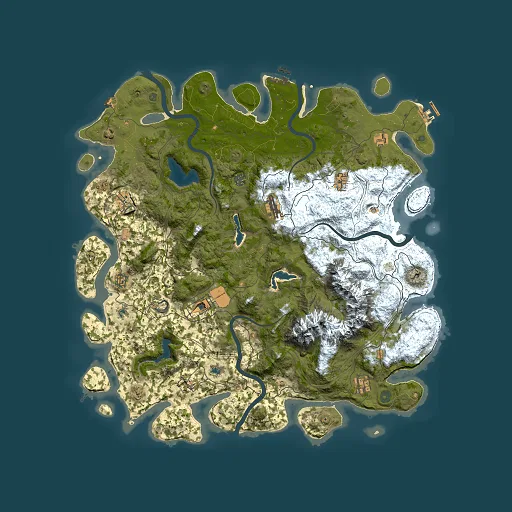 Rust map seed 1281188245, 5000x5000m top-down preview