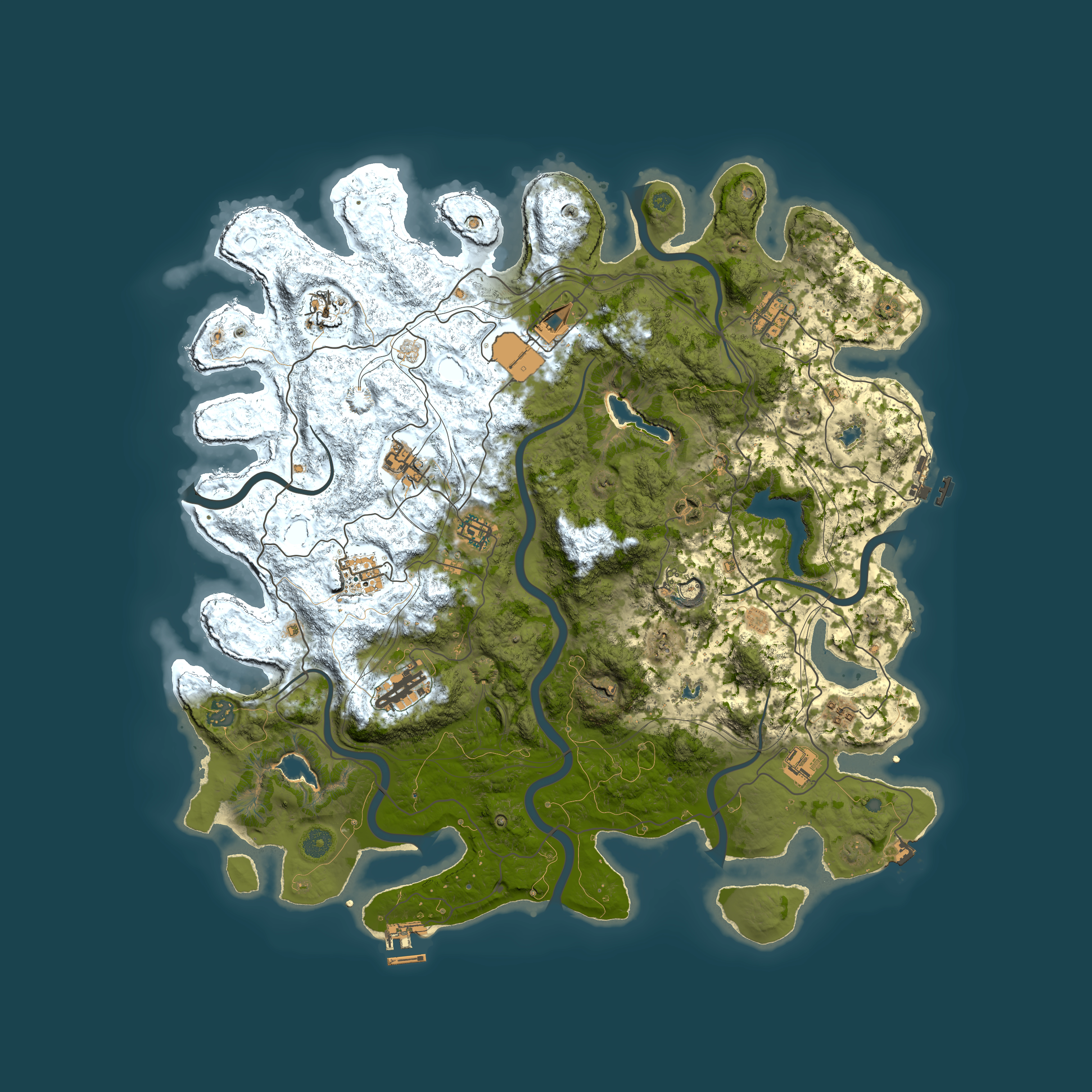 Full top-down render of Rust map seed 1412577007, 4500x4500m