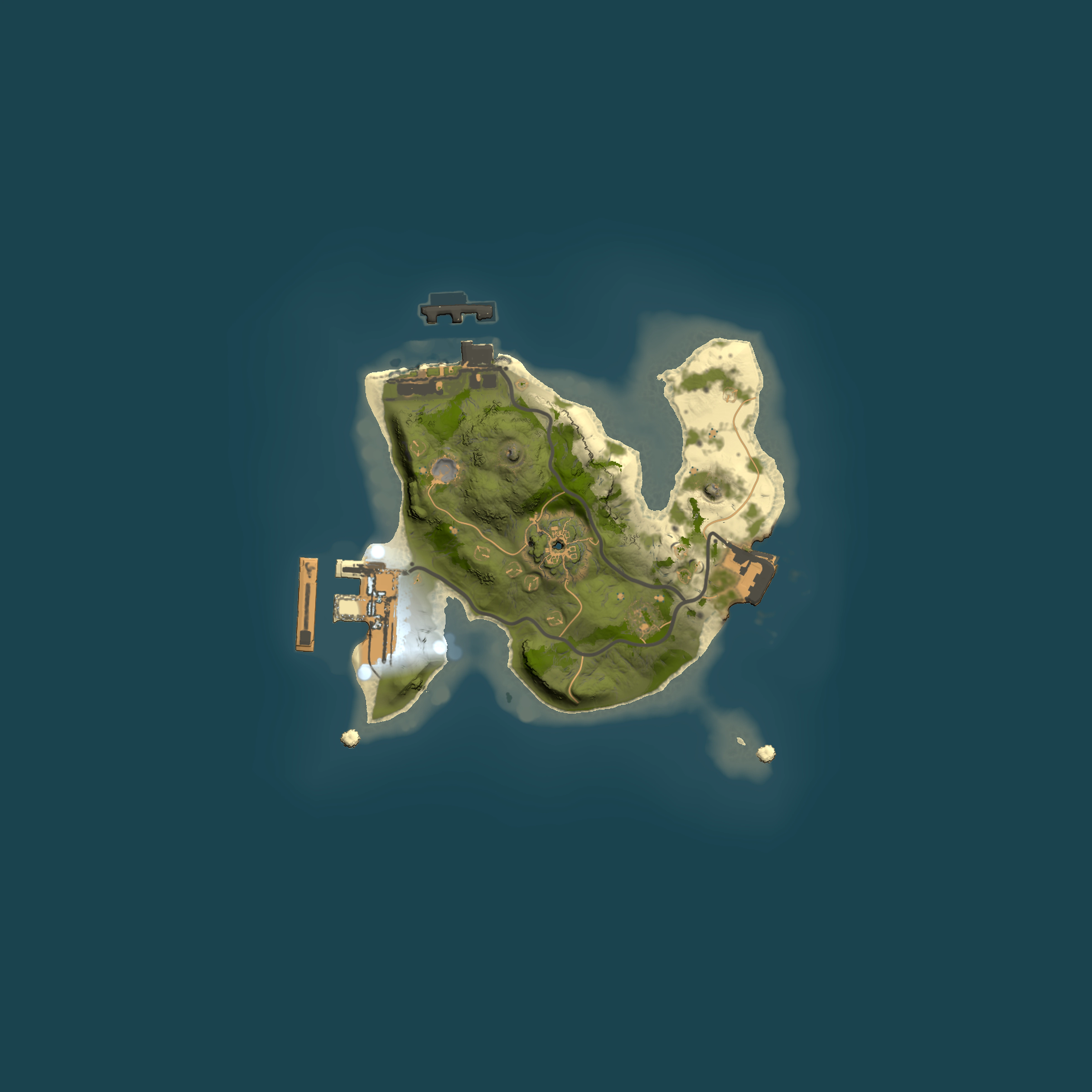 Full top-down render of Rust map seed 1561745705, 1500x1500m