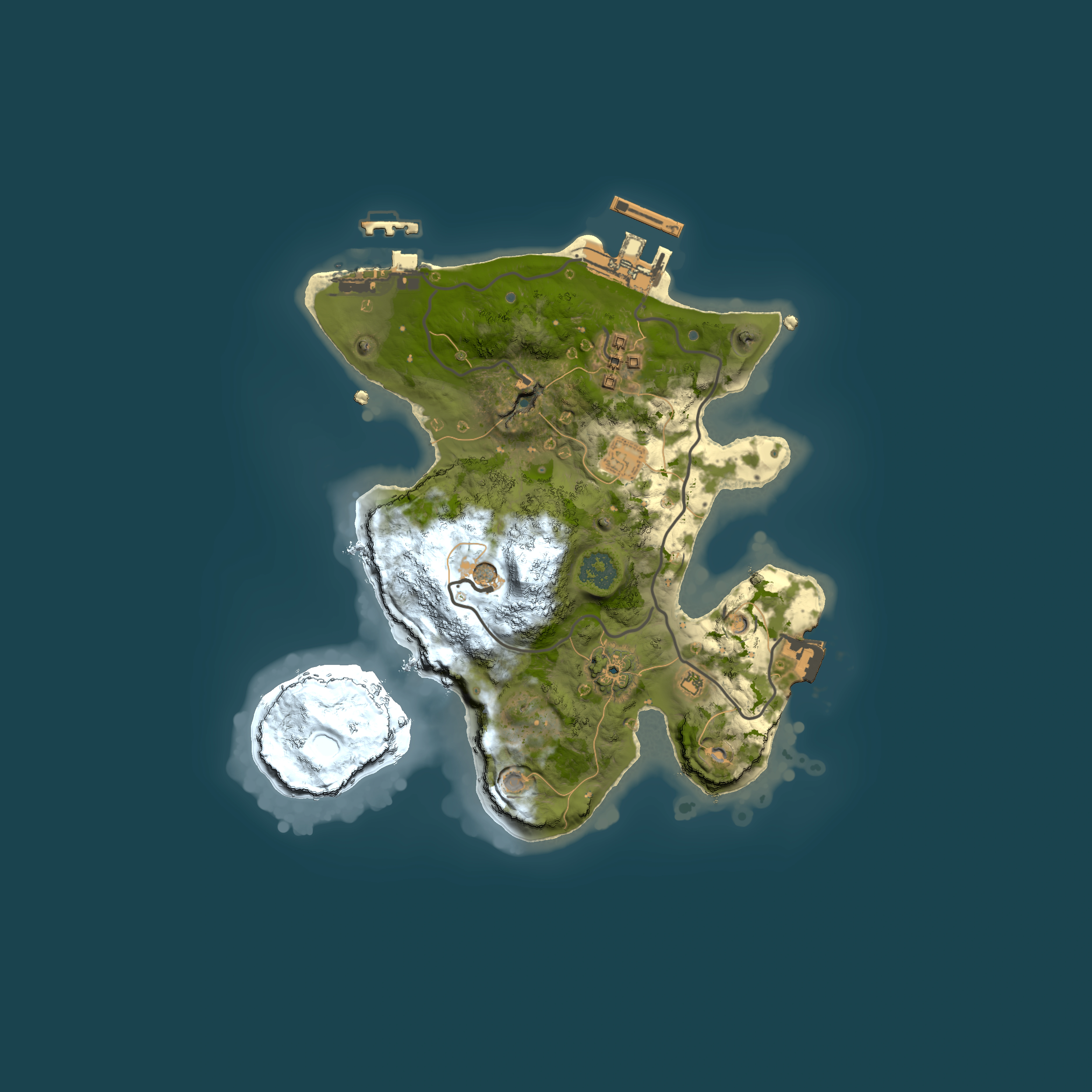 Full top-down render of Rust map seed 1024755007, 2000x2000m