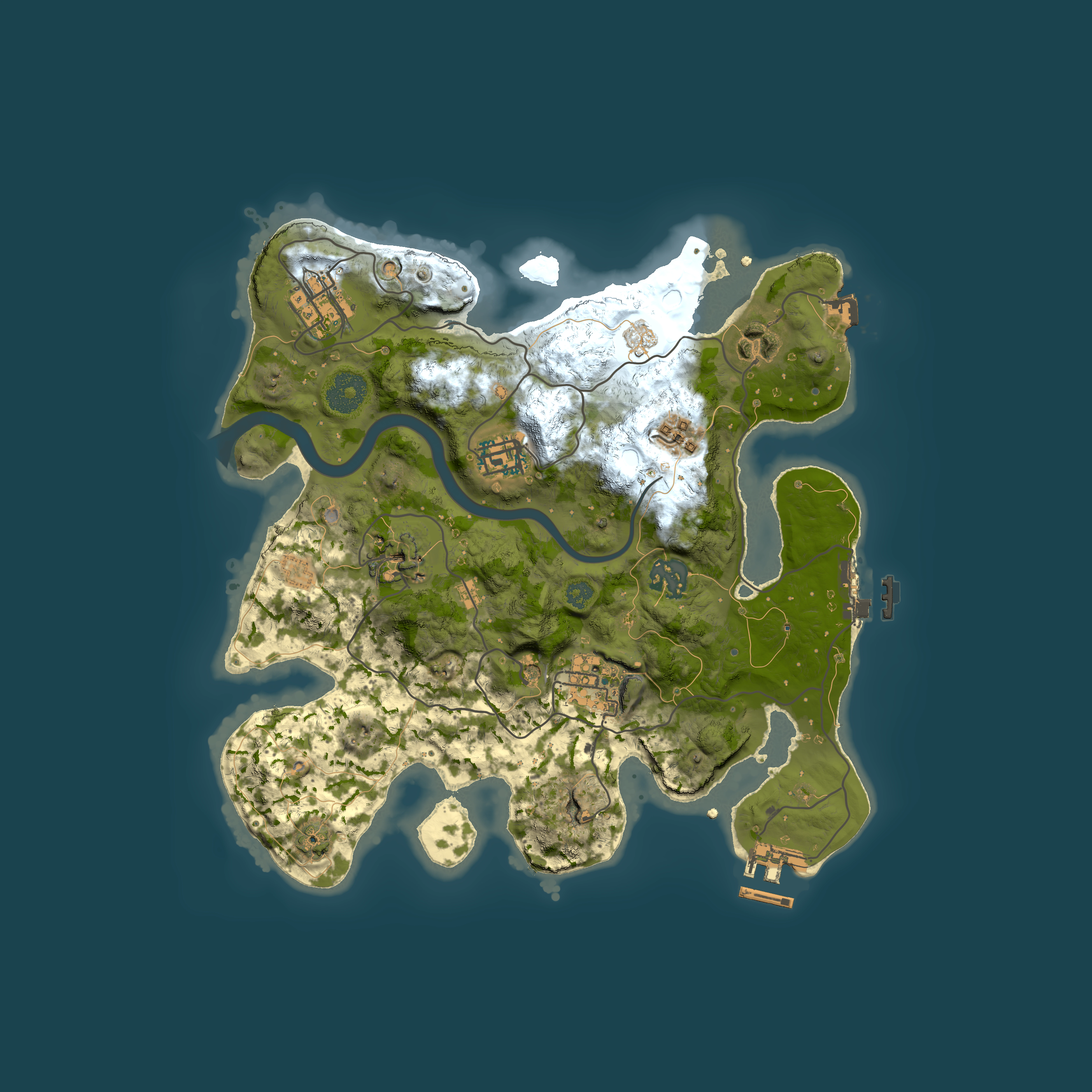 Full top-down render of Rust map seed 303473151, 3000x3000m