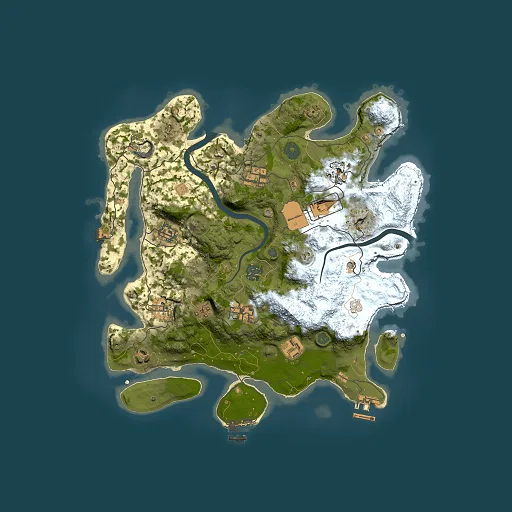Rust map seed 931214464, 3500x3500m top-down preview