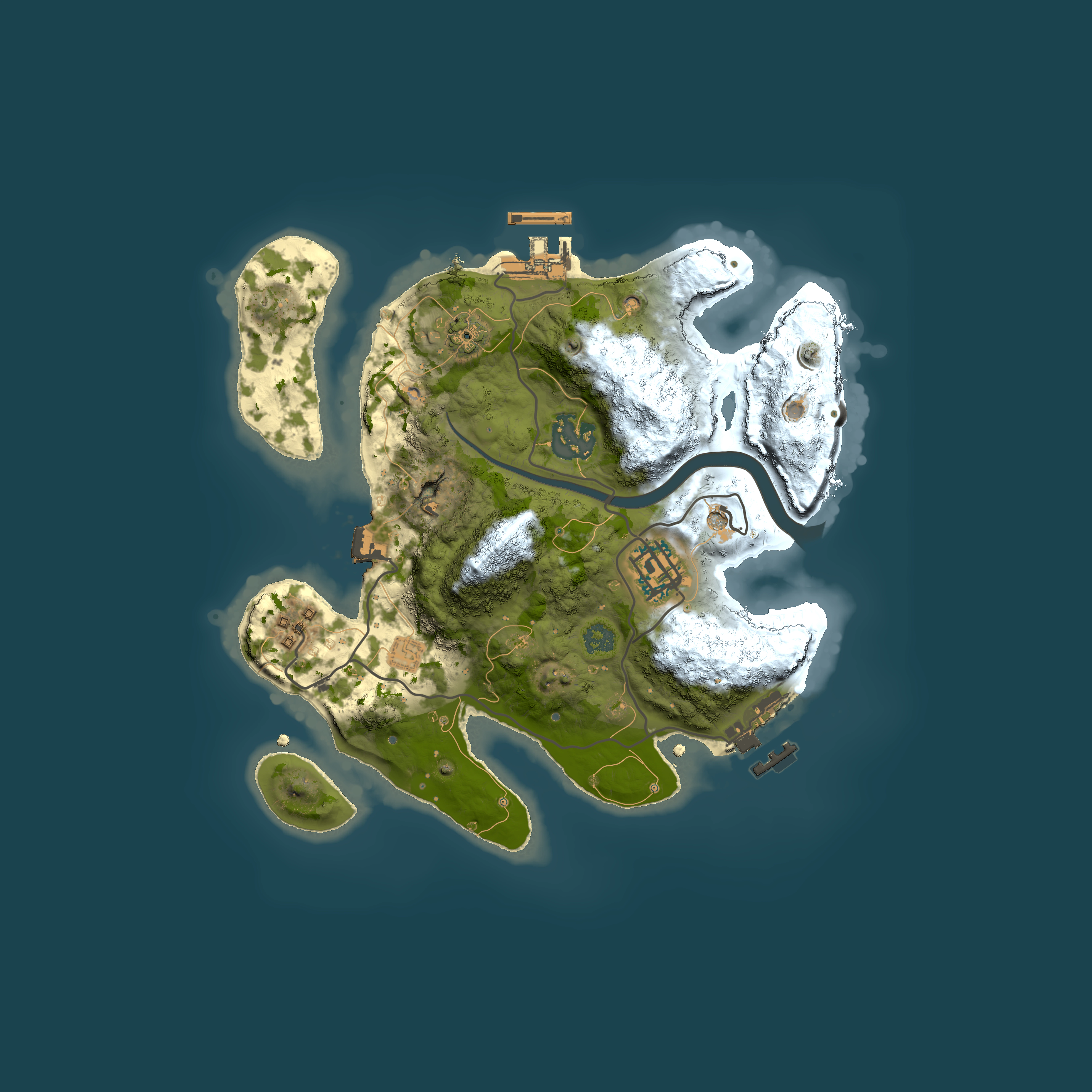 Full top-down render of Rust map seed 2133587183, 2500x2500m