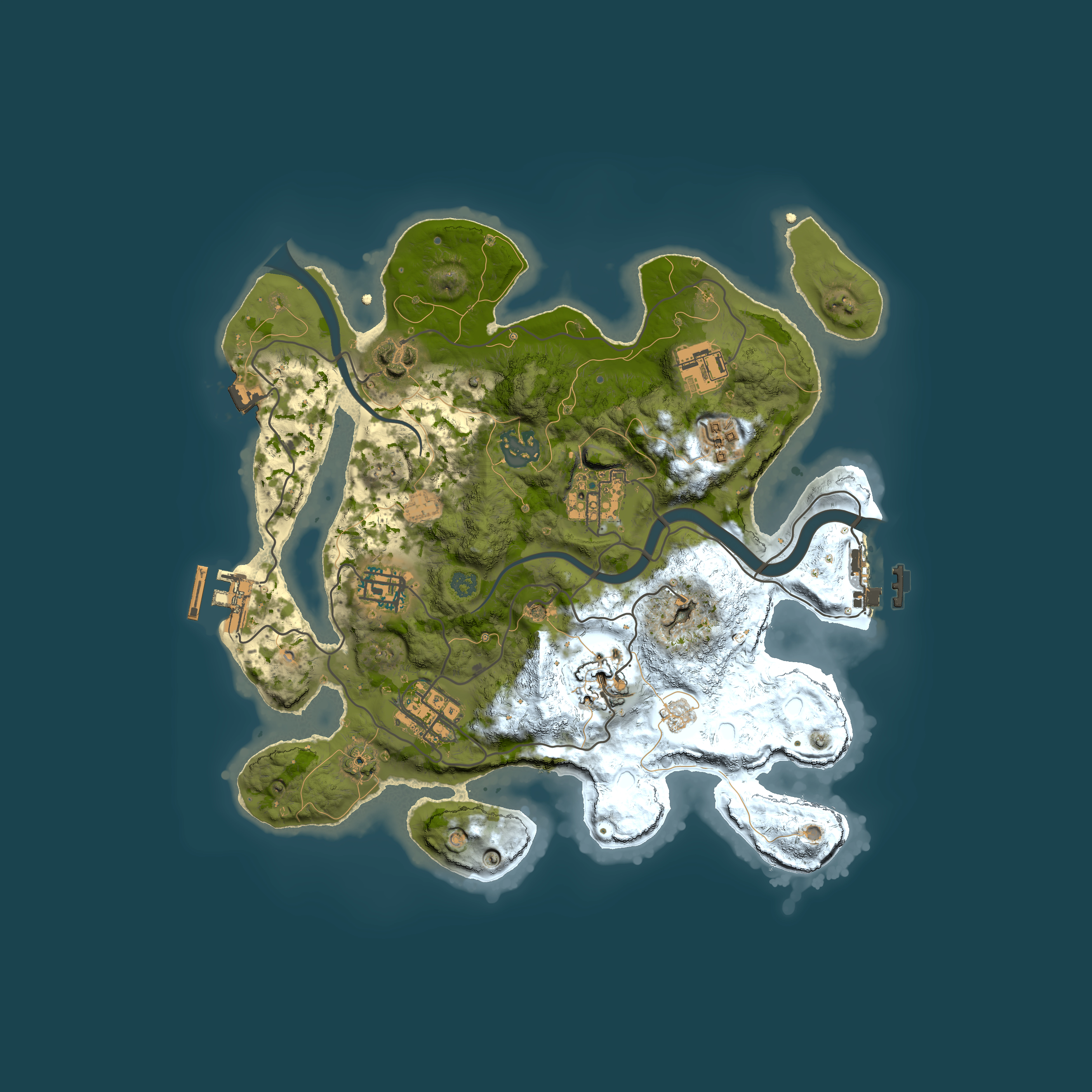 Full top-down render of Rust map seed 193826794, 3000x3000m