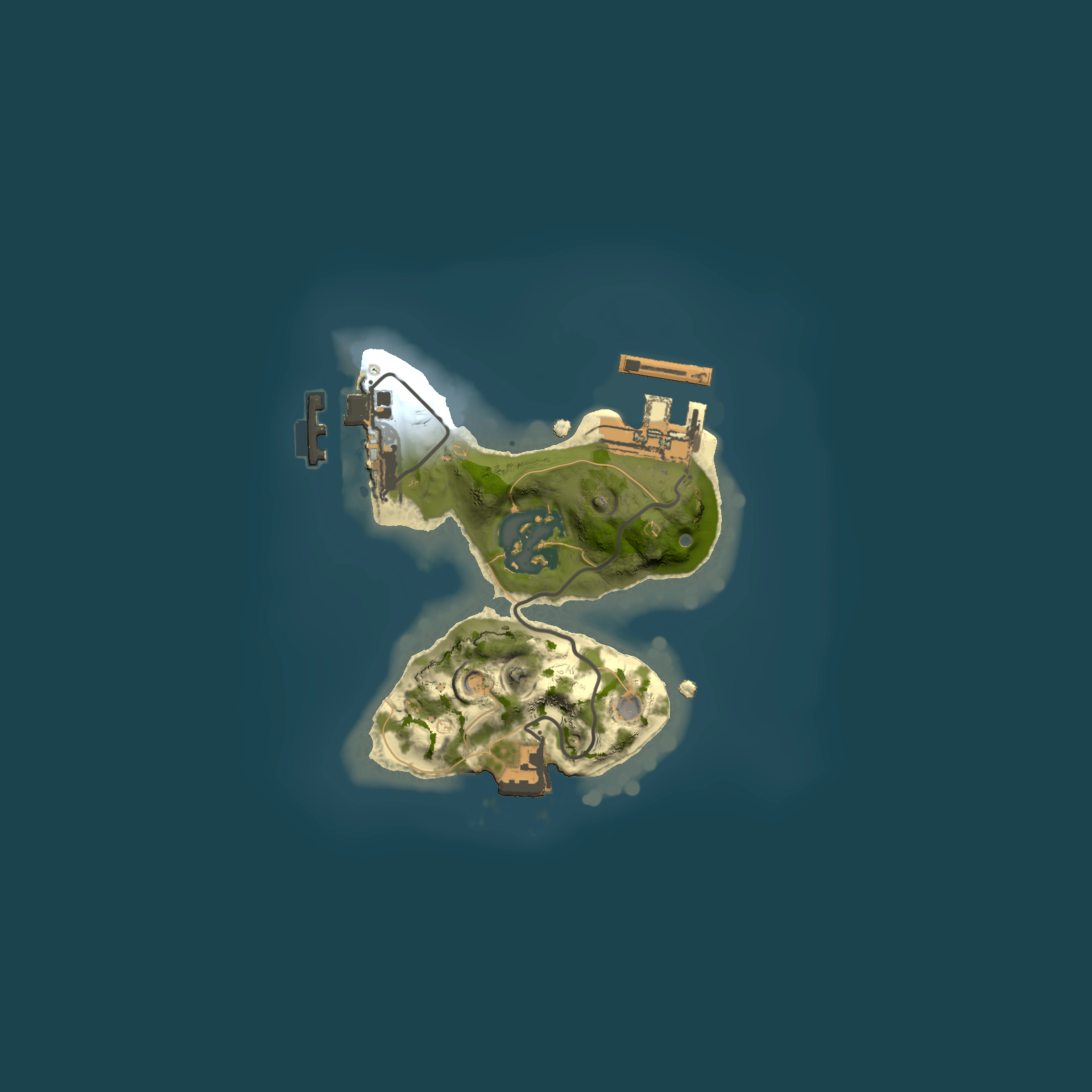 Full top-down render of Rust map seed 1049621725, 1500x1500m