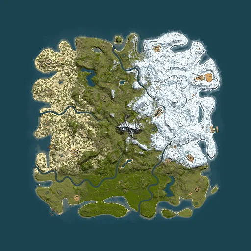 Rust map seed 1400853071, 6000x6000m top-down preview