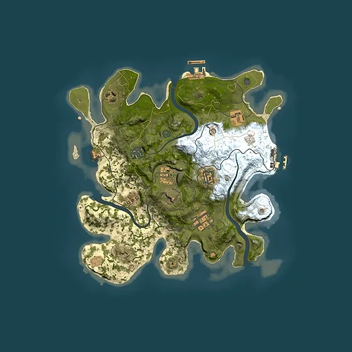 Rust map seed 2050034621, 3000x3000m top-down preview